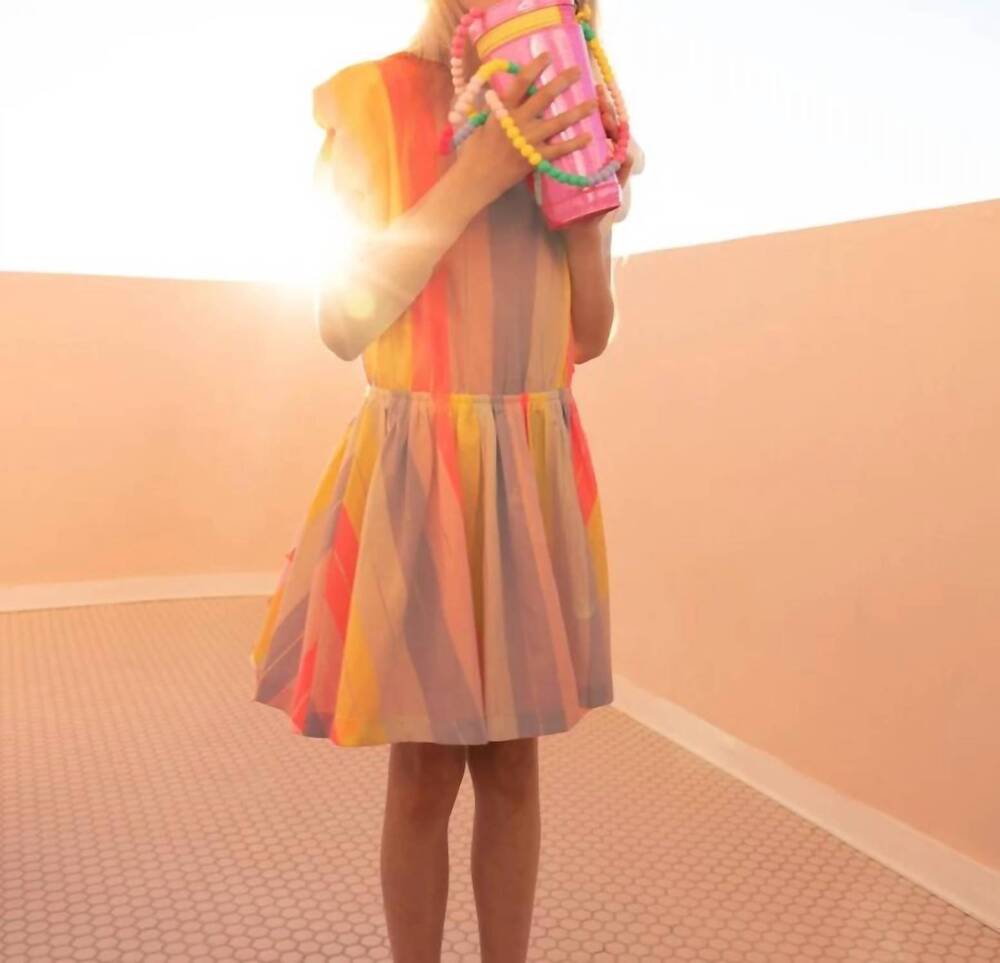 NEW BILLIEBLUSH girls striped scallop hem dress in multi